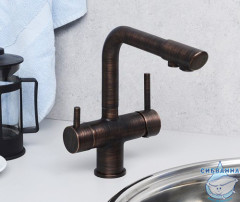 Смеситель для кухни с подключением фильтра WasserKRAFT A8047 (черная бронза)