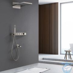 Душевая система ABBER Rund AF8753SP скрытого монтажа с изливом, термостат, сатин