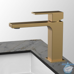Смеситель для раковины Vincea Cube VBF-1C01BG (брашированное золото)
