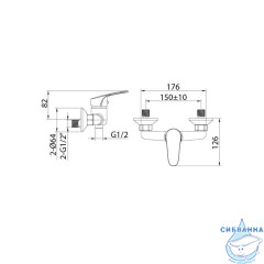 Смеситель для душа, Simp, Milardo, SIMSB00M03WA