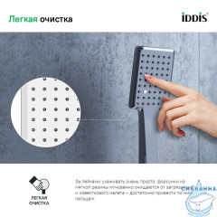 Лейка для душа Iddis Slide 1 режим SLI1F0Ci18 (хром)