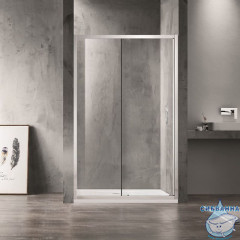 Дверь в нишу Azario Milton 120x200 AZ-ND6121 1200 профиль серебро, стекло прозрачное