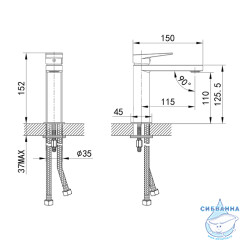 Смеситель для раковины Iddis Bridge BRDSB00i01 (без донного клапана) (хром)