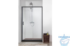 Дверь в нишу Aquatek AQ ARI RA 12020BL 120x200 профиль черный, стекло прозрачное