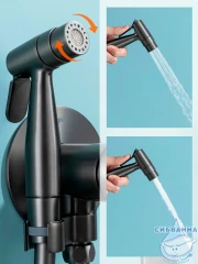 Встраиваемый смеситель с гигиеническим душем Raglo R07.52.09 (графит)