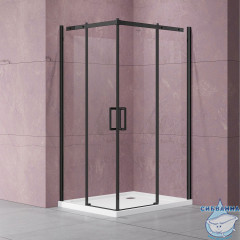 Душевое ограждение Vincea Dice 100x100 профиль черный, стекло прозрачное VSS-4D100CLB