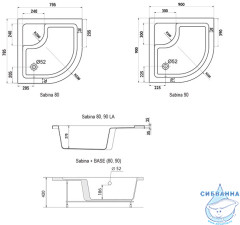 Акриловый поддон Ravak Sabina 80х80 A214001020