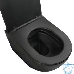 Унитаз подвесной безободковый Aquatek Вега AQ1905-MB (с сиденьем Soft Close (микролифт) (черный матовый)
