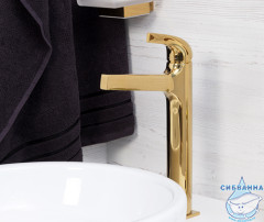 Смеситель для раковины Wasserkraft Sauer 7103H (без донного клапана) (золото)