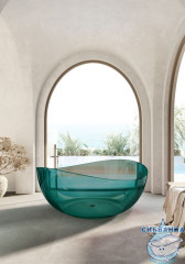 Ванна из полиэфирной смолы ABBER Kristall 150х150 AT9705Aquamarin бирюзовая