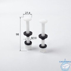 Комплект крепления бачка к унитазу, 2 шт, M10x98, IDDIS, 907M10982SK