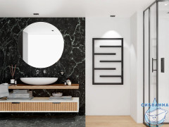 Полотенцесушитель электрический Toni Arti Canelli pulsante 7П 500x800 черный матовый