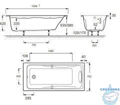Акриловая ванна Jacob Delafon Odeon Up 160х75 с каркасом