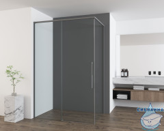 Душевое ограждение Vincea Ultima 120x100 профиль вороненая сталь, стекло прозрачное VSR-7UL1012CLGM