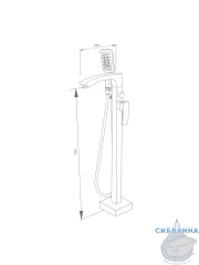 Смеситель для ванны напольный Raglo R01.33 с душевым гарнитуром (хром)