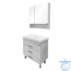 Тумба напольная Comforty Никосия 80Н дуб белый с раковиной Fest 80