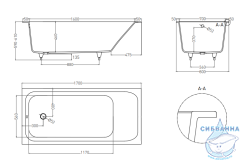 Ванна из искусственного камня Salini Orlando 170x80 (материал Solix, белый матовый)
