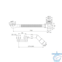 Слив-перелив для ванн Raglo R600.31.03 (сатин золотой)