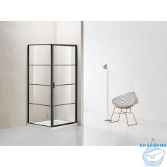 Душевое ограждение Azario Richmond 80x80 AZ-NAG1221 800 BLACK профиль черный, стекло прозрачное (без поддона)