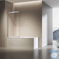 Шторка для ванны Vincea 90х140 профиль хром, стекло прозрачное VSB-6E900CL-L