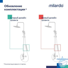 Смеситель для ванны с верхним душем, белый матовый, Rora, Milardo, RORWT4FM06