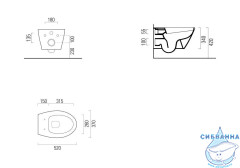 Унитаз подвесной GSI Modo 9816FR511 (без сиденья)