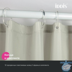 Штора для ванной, 200x240 см, Полиэстер, IDDIS, BD01P24i11