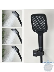 Смеситель для ванны Raglo R01.30.06 с душевым гарнитуром (черный)