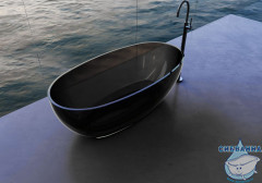 Ванна из полиэфирной смолы ABBER Kristall 170х75 AT9703Onyx черная