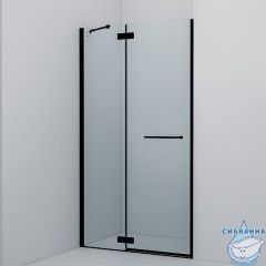 Дверь в нишу Iddis Slide 110x195 профиль черный, стекло прозрачное