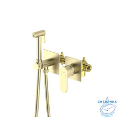 Смеситель с гигиеническим душем Aquatek Оберон AQ1220BG (золото шлифованное)