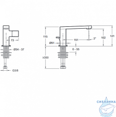 Смеситель для раковины Jacob Delafon Composed E73050-ND-CP (без донного клапана) (хром)