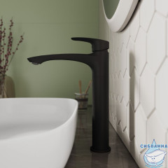 Смеситель для настольного  умывальника, черный матовый, Rora, Milardo, RORBL01M01