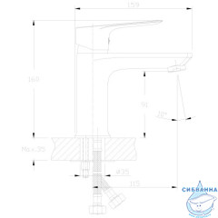 Смеситель для раковины Rossinka RS27-11 (без донного клапана) (хром)