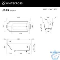 Ванна из искусственного камня Whitecross Jess 170x71 (белый матовый)