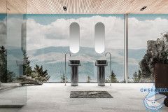 Раковина напольная 45 см ABBER Kristall AT2702Onyx-H