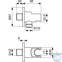 Душевая система Ideal Standard Ceraline  200 1 режим BD193AA (хром)
