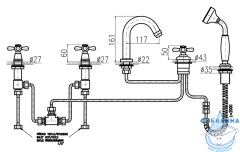 Смеситель для ванны на борт RavSlezak Морава MK162.5PZ