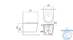 Унитаз подвесной безободковый Aquatek Вега AQ1905-00 (с сиденьем Soft Close (микролифт)