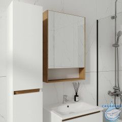 Тумба Viant Мальта 60Н с раковиной Como 60 белый/дуб вотан