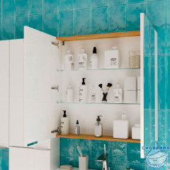  Зеркальный шкаф 1Marka Gaula 80 2д.White