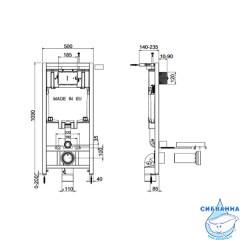 Инсталляция для унитазов Jacob Delafon E29025-NF с клавишей смыва Jacob Delafon E20859-7-BMT
