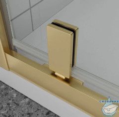 Душевое ограждение Veconi Оттимо 90x90 профиль брашированное золото, стекло прозрачное OP30G-SP-9090-01-C9 (без поддона)