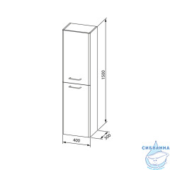 Пенал подвесной Iddis Brick 40 см, белый