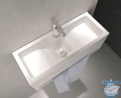 Тумба подвесная 1Marka Tiny S 60П с раковиной Tiny S 60 белый глянец