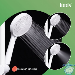 Смеситель для ванны с верхним душем, белый матовый, Shelfy, IDDIS, SHEWTBTi06