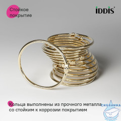 Набор колец для шторы в ванную комнату, металл, золотой матовый, IDDIS, RM04GLOi15