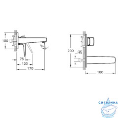 Встраиваемый смеситель для раковины Vitra Root Square A42738EXP (хром)