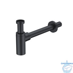 Бутылочный сифон для умывальника, черный матовый, Optima Home, IDDIS, OPTBL00i84