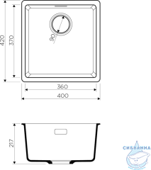 Кухонная мойка Omoikiri Kata-40-U-BL черный 4993396